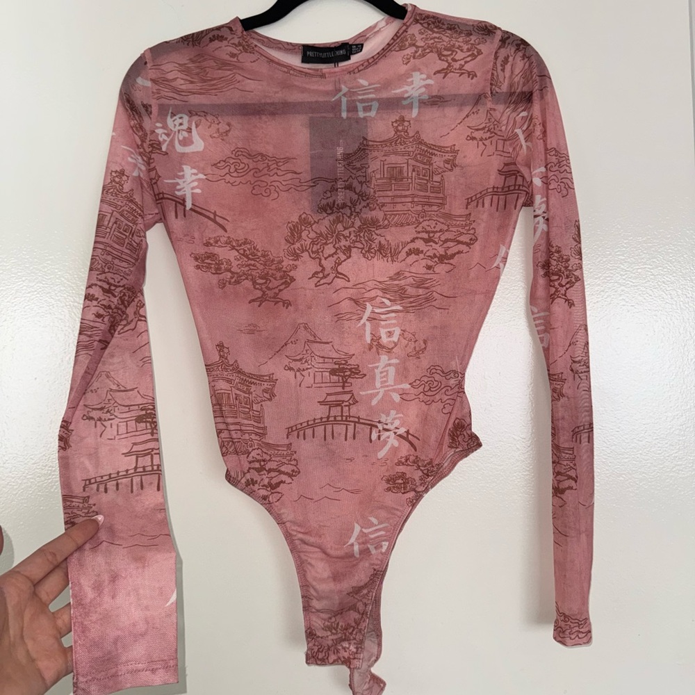 PrettyLittleThing Pink Mesh Top